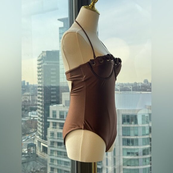 🆕 ZIMMERMANN 🧿 NWOT Devi Balconette Eyelet 1PC Bathing Suit, Sz 1 US 4 - 6 - Picture 6 of 16